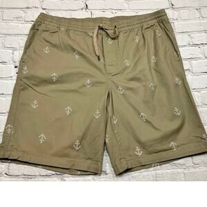 Hurley Elastic Waist Kahaki Naitocal Shorts Anchors size XL Drawstring A617